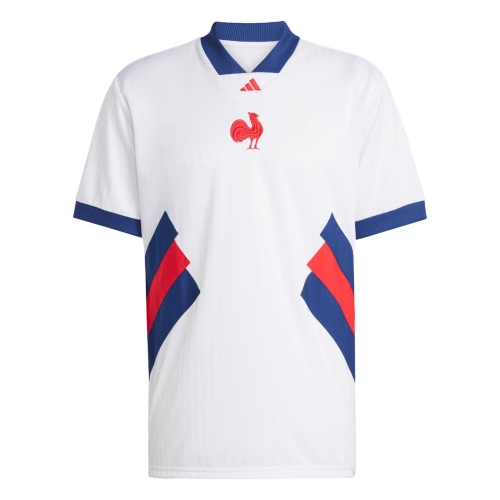 Maillot France Rugby Lifestyle Supporter Blanc 24/25 Adidas