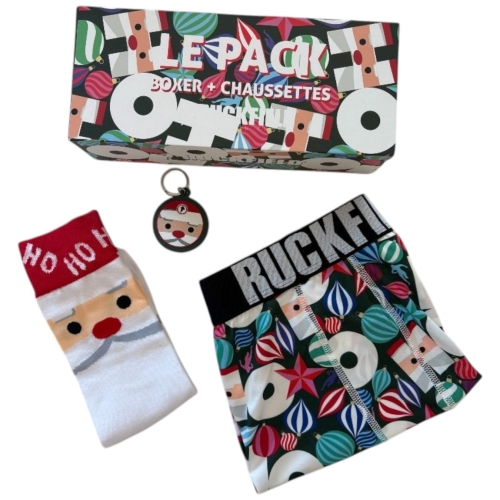 Pack Noël Boxer - Chaussettes Ruckfield + Porte-Clés