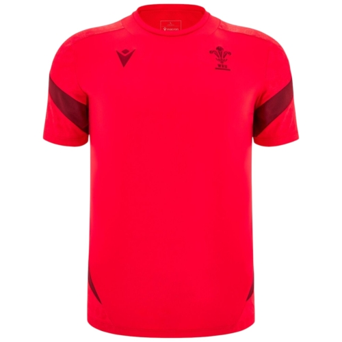 T-Shirt d'Entraînement Pays de Galles Rugby Rouge 25/26 - Macron
